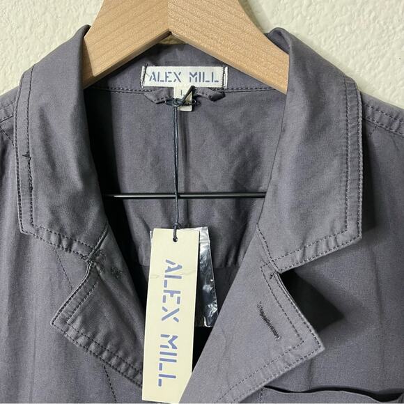 NWT Alex Mill Standard Jumpsuit Iron Grey Cotton Twill Womens Size L - Picture 10 of 11